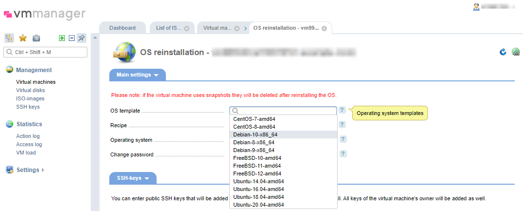 Wie Gcore Hosting zu verwalten ist: Das Dashboard im Überblick