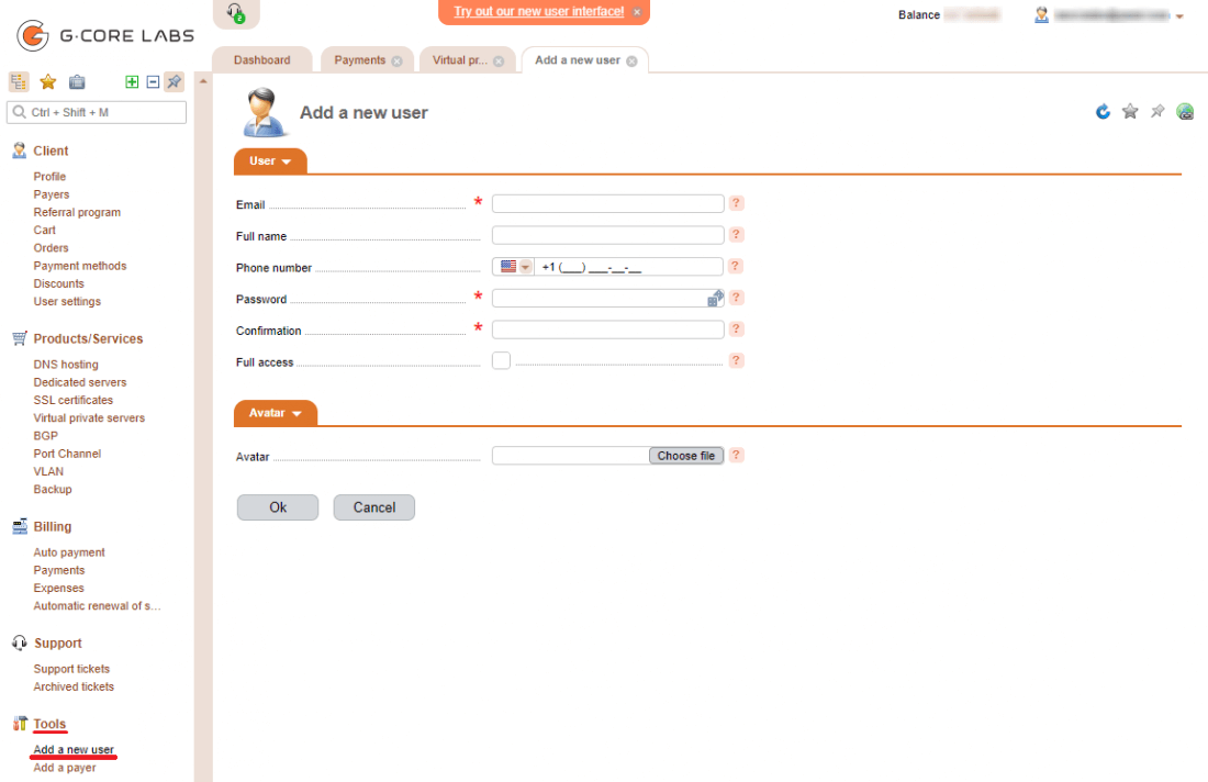 How to manage Gcore Hosting: dashboard overview