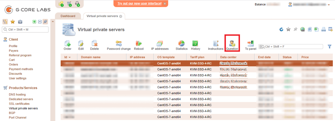 How to manage Gcore Hosting: dashboard overview