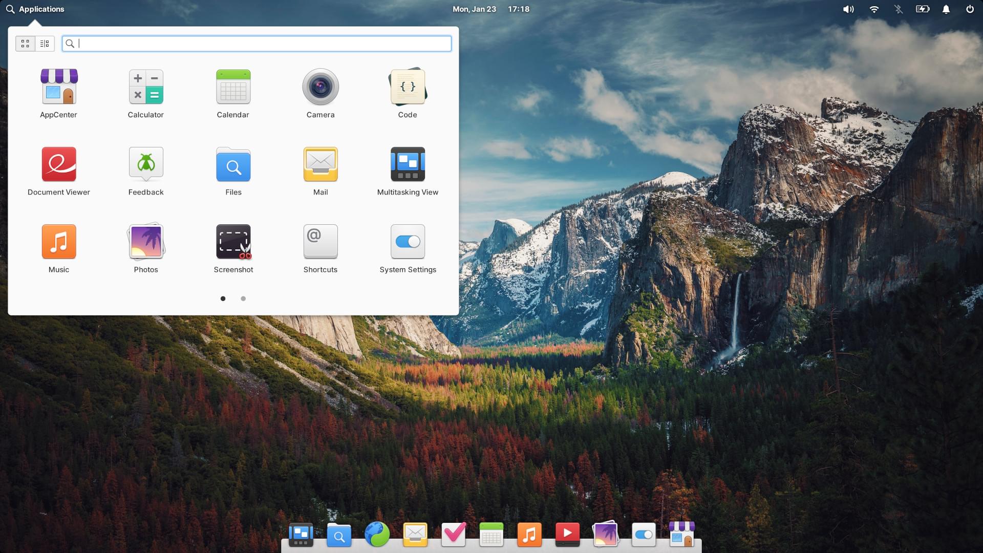 Snapshot of Elementary OS Desktop