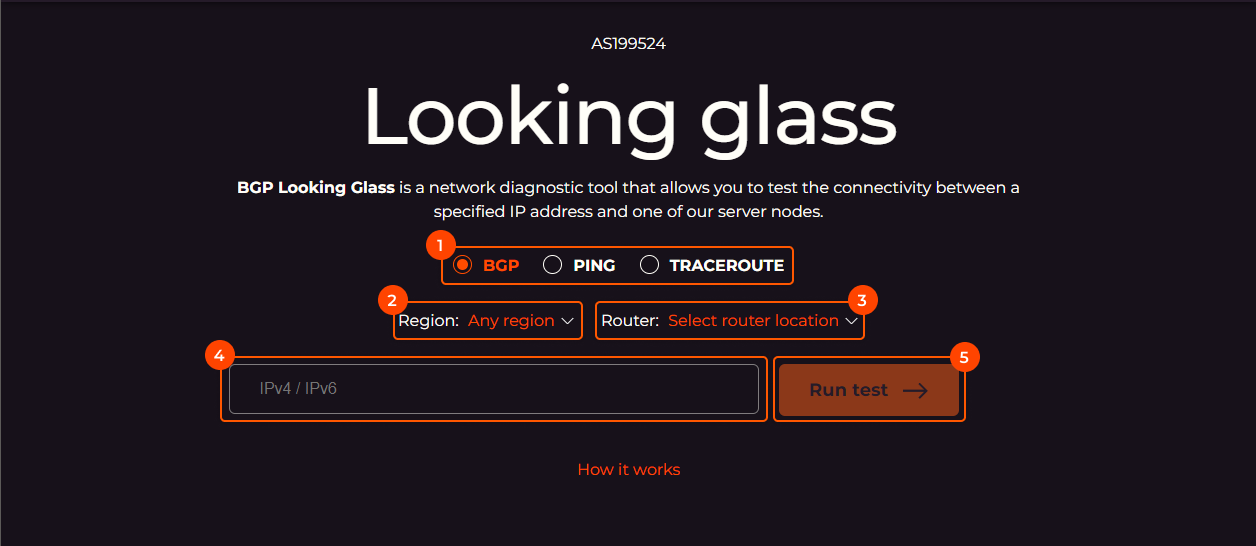 A screenshot of a Looking Glass