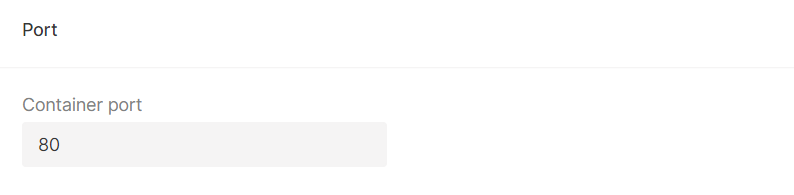 Port for container creation