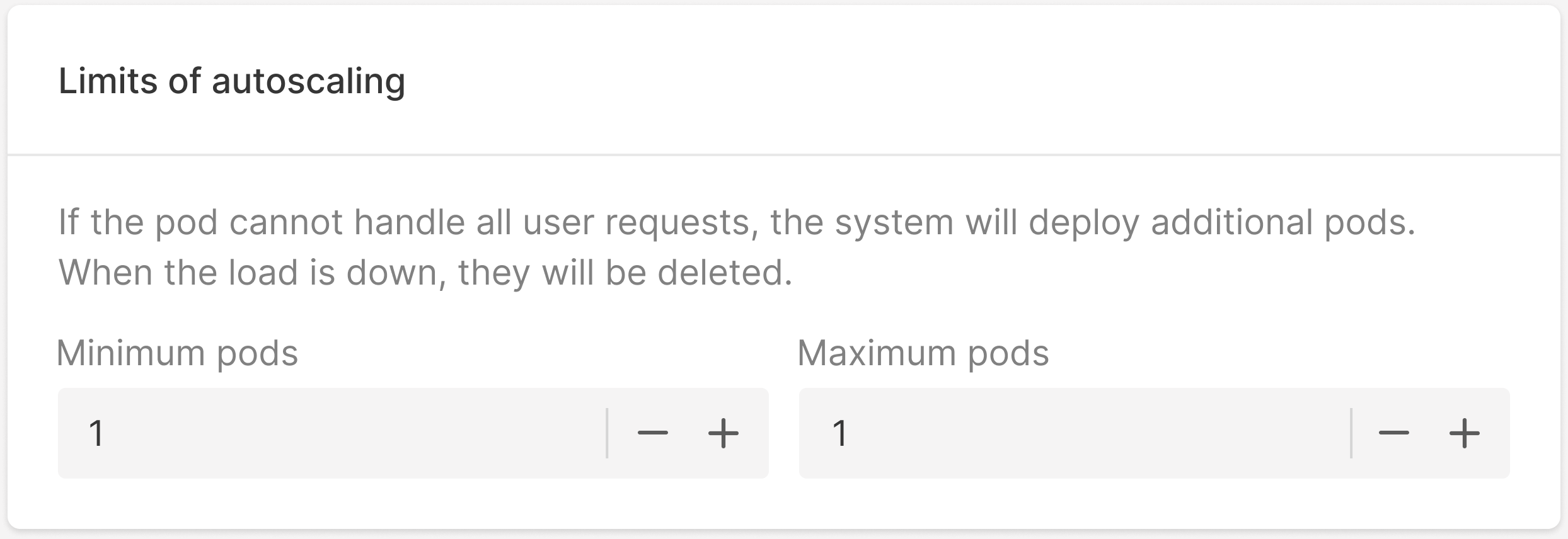 Autoscaling configuration