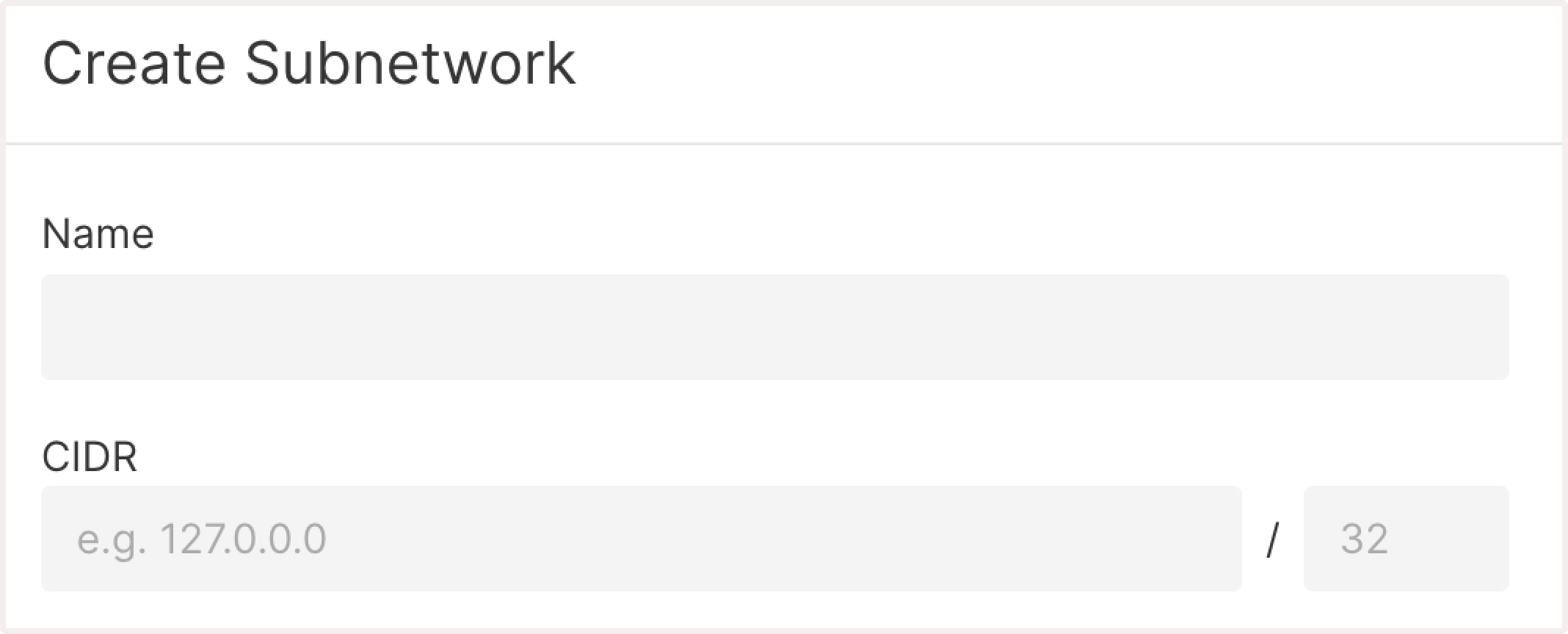 Create a subnetwork dialog