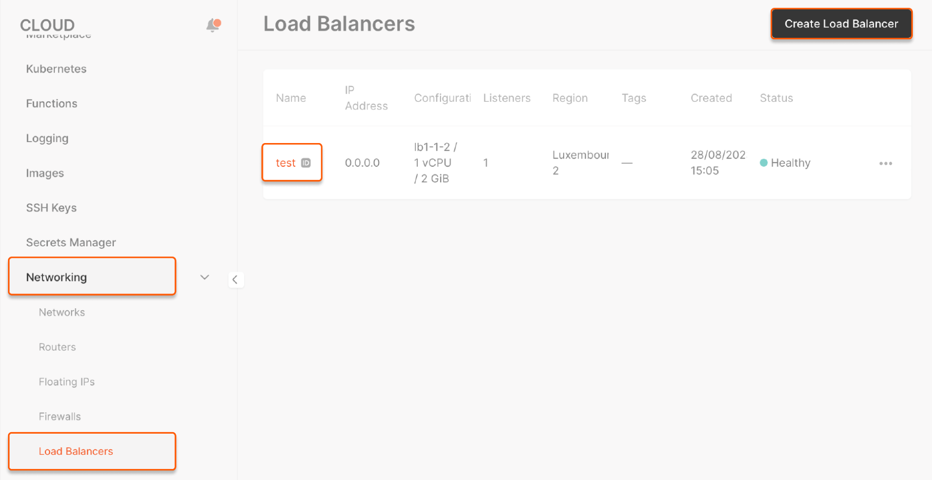 Create Load Balancer