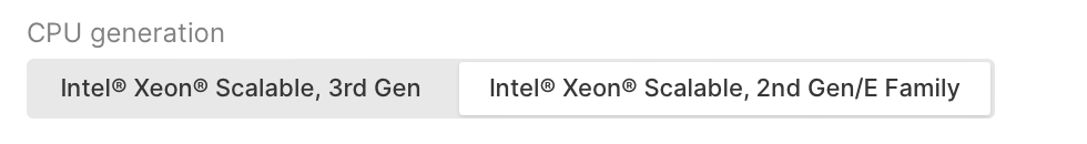 VM based on Intel® Xeon® Scalable, 3rd Gen or 2nd Gen