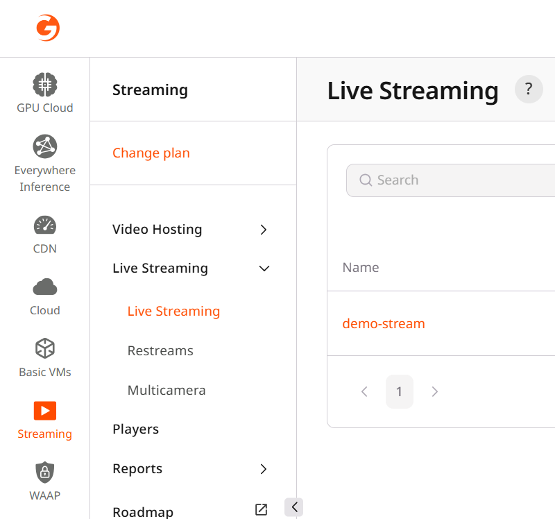 List of live streams