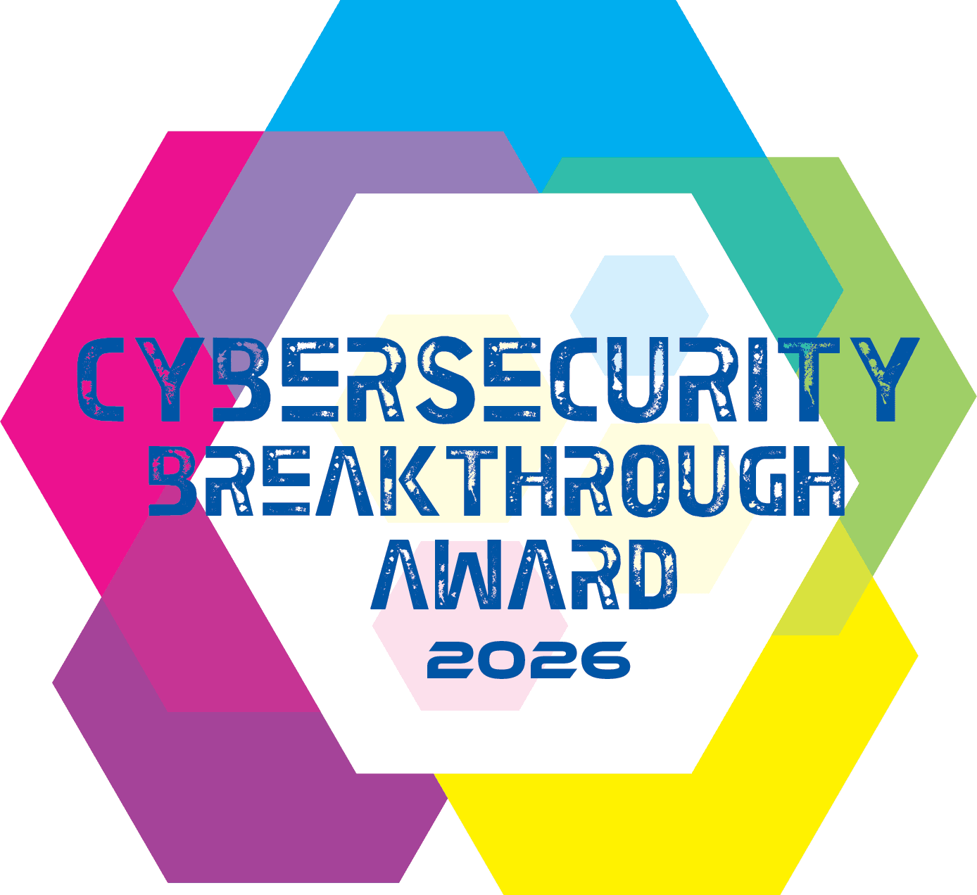 Colorful hexagonal logo for the Cybersecurity Breakthrough Award 2026.