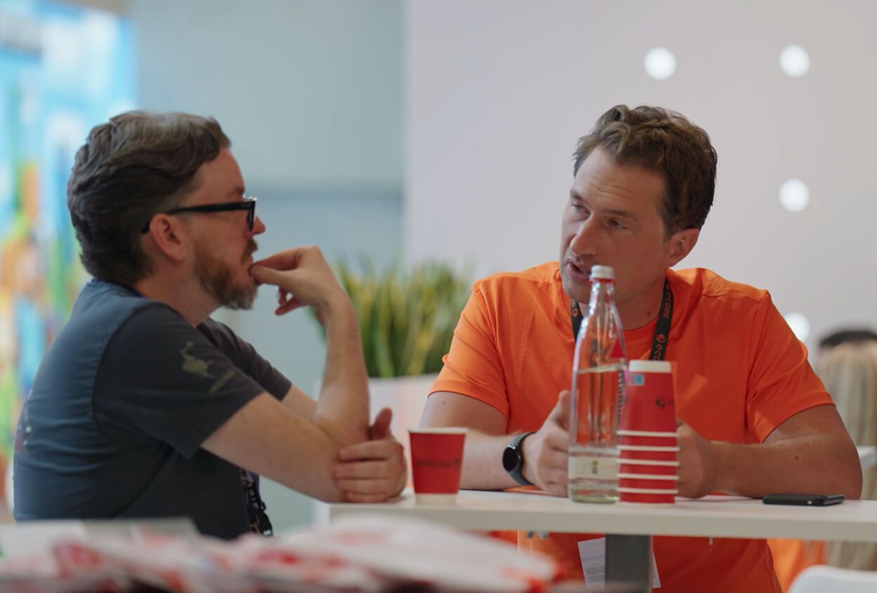 Gcore team at an industry event