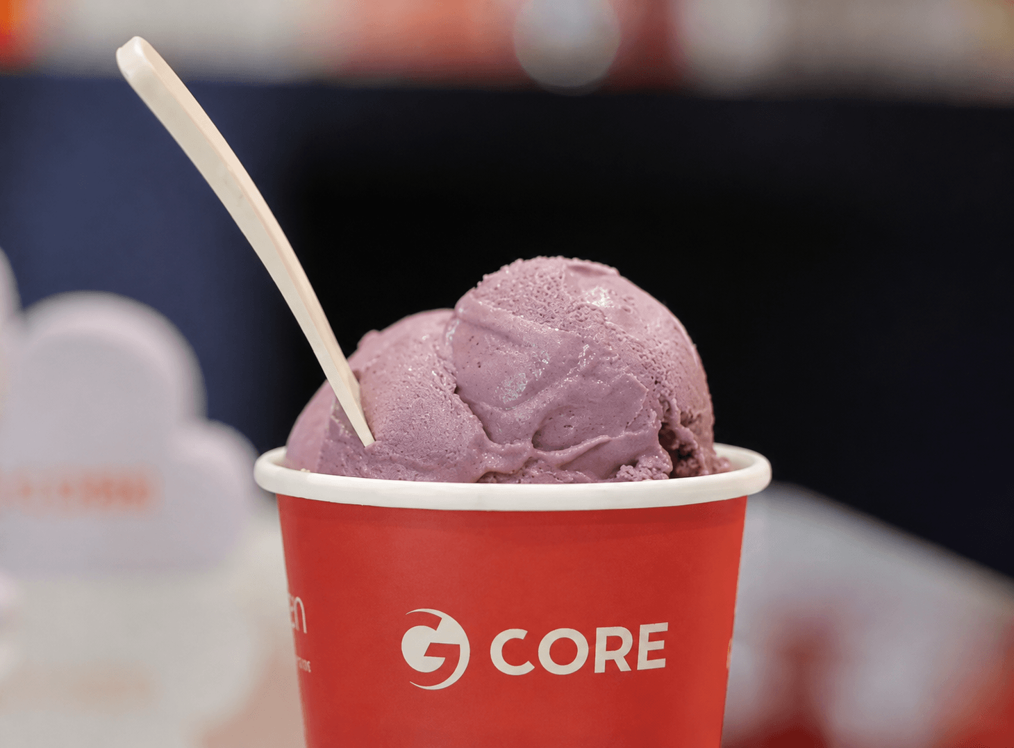 Soft-serve ice cream at the Gcore booth