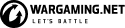 Wargaming.net logo with the slogan "Let's Battle" beneath a stylized black bird/griffin emblem.