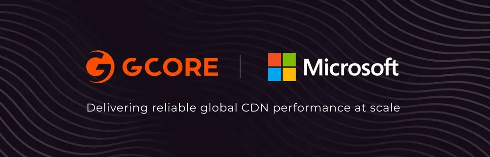 GCORE and Microsoft logos collaborate for reliable global CDN performance at scale.